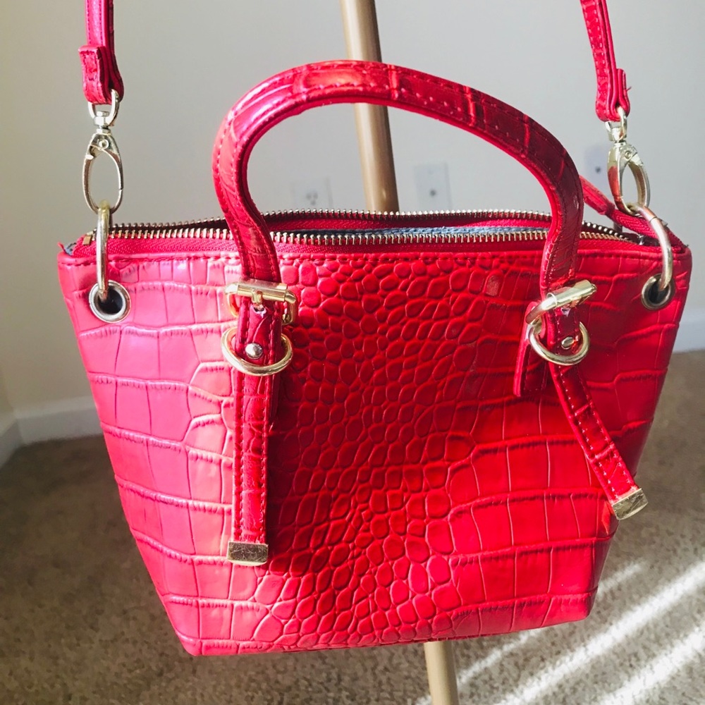 Olivia& Joy New York Red Snake Skin CrossBody Bag